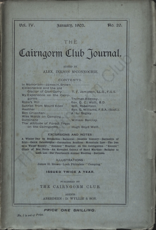 The Cairngorm Club Journal No 20 cover